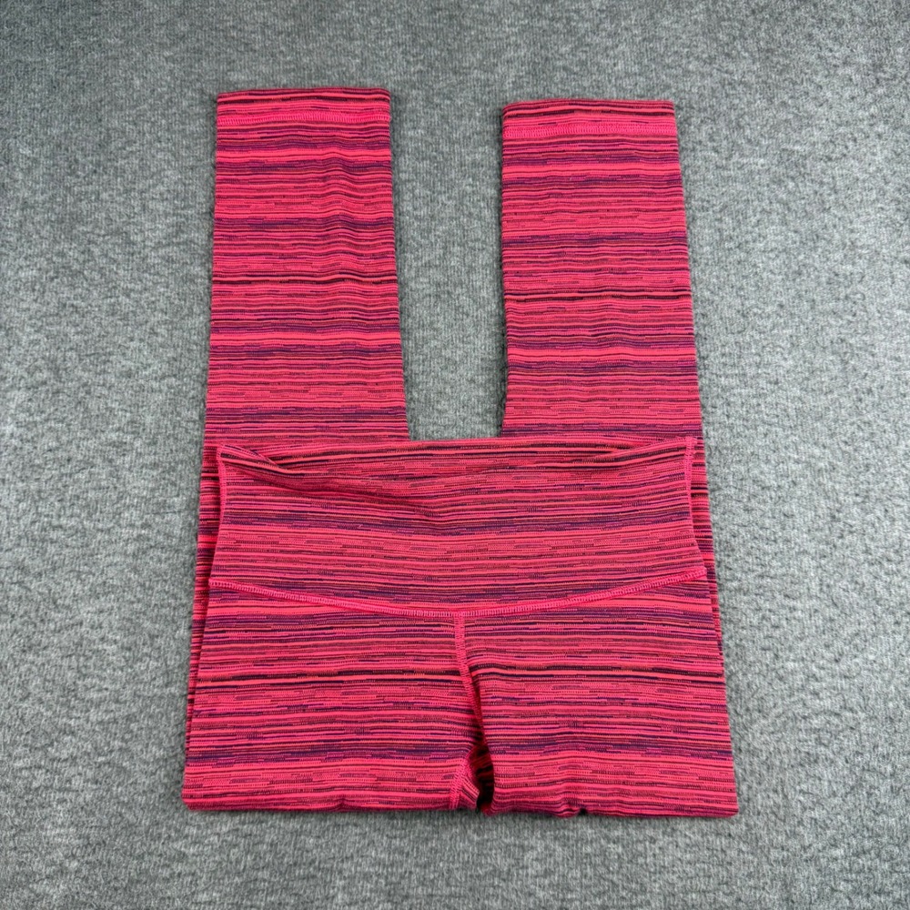 Lululemon Wunder Under Crop Leggings Womens 4 Red Space Dye High Rise Yoga Pants